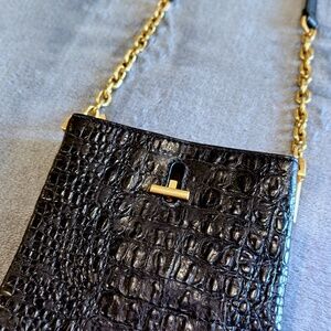 NWOT Thacker "Pippa" Alligator embossed Black Crossbody Purse